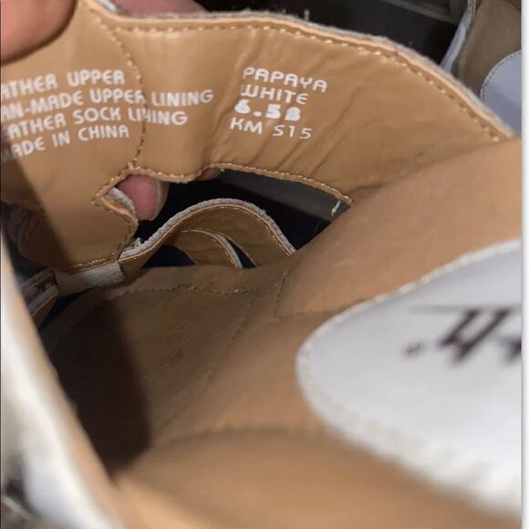 Earth Papaya White Leather Slide Sandals Size 6.5B - Picture 6 of 8